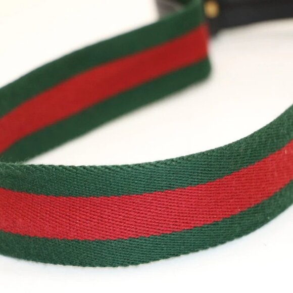 Gucci GG Marmont Web Belt Canvas Leather Size 70X30 - Green/Red/Black/Gold - Picture 7 of 14